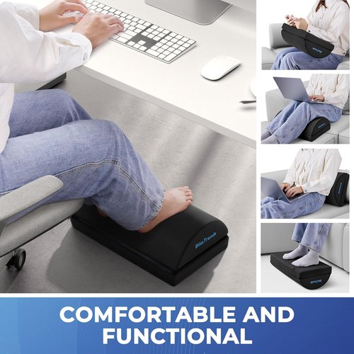 BlissTrends Foot Rest - Versatile Under Desk Foot Stool with Washable Cover | Adjustable Height for Comfort - Black