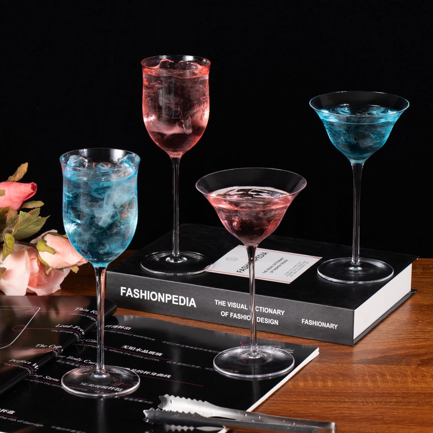 KAMMAK Martini Glasses Set of 2, 4.23 oz Clear Crystal Cocktail Glasses with Stem, Reusable Cocktail Glassware for Wedding Birthday Party, Bar, Margarita, Whiskey, Gin, Tequila, CT2201