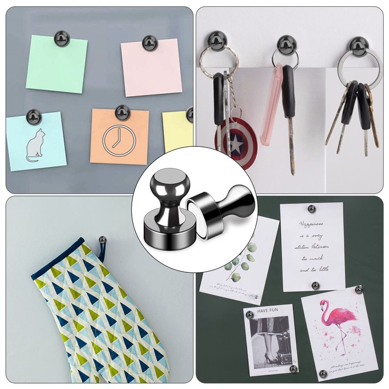 LOVIMAG Fridge Magnets 50Pcs Refrigerator Whiteboard Small Strong Magnet Classroom Kitchen Accessories Decorative Locker Set Decor Must Haves Office Calendar Refrigerador Magnetic Cute Crafts Black