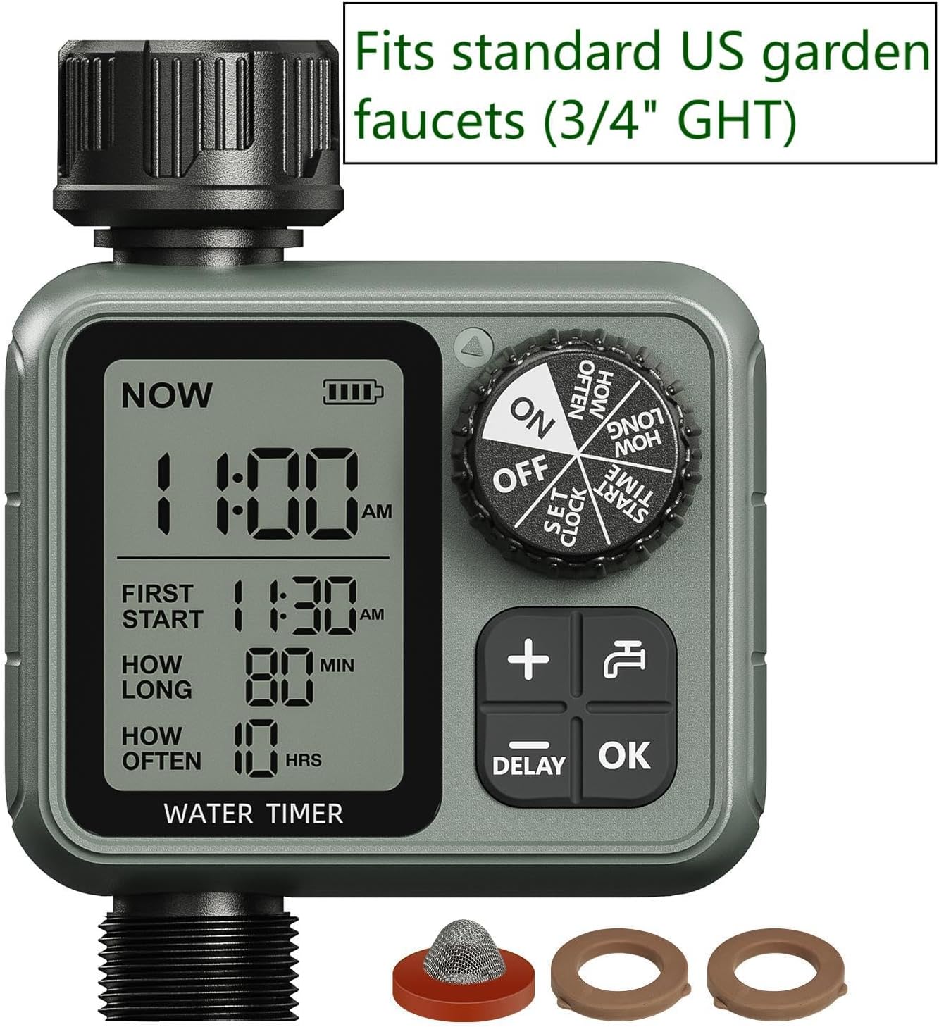 Skiennix Water Timer - Automatic Garden Hose Sprinkler with Rain Delay & Manual Modes | Ideal for Lawn & Drip Irrigation