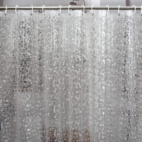 Bostofy Waterproof Shower Curtain Liner - Thick 8G EVA with Heavy-Duty Magnets | 72 x 72, 3D Pebble Pattern