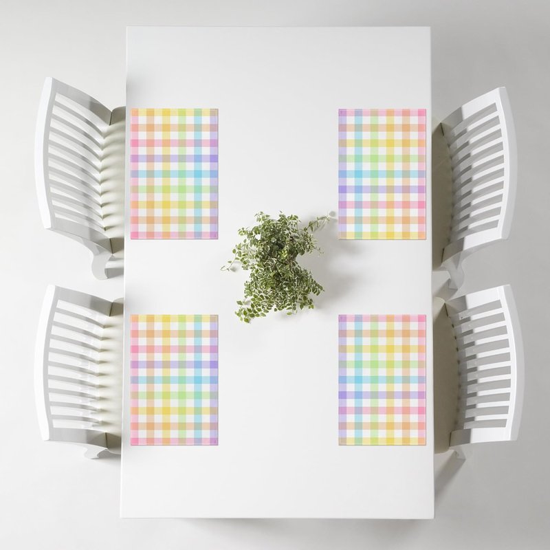 Pudodo Easter Buffalo Plaid Check Placemats Set of 4 Spring Holiday Party Decorations for Home Kitchen Table Supply (12" x 18")