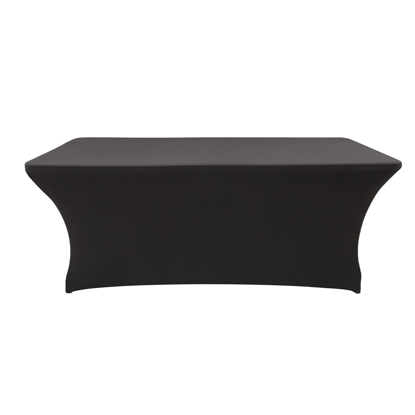 LZY Spandex Fitted Stretch Table Cover for 6 ft or 4ft or 8ft Folding Table, Rectangular Cocktail Tablecloth, Perfect for Party or Banquet (6FT Black)