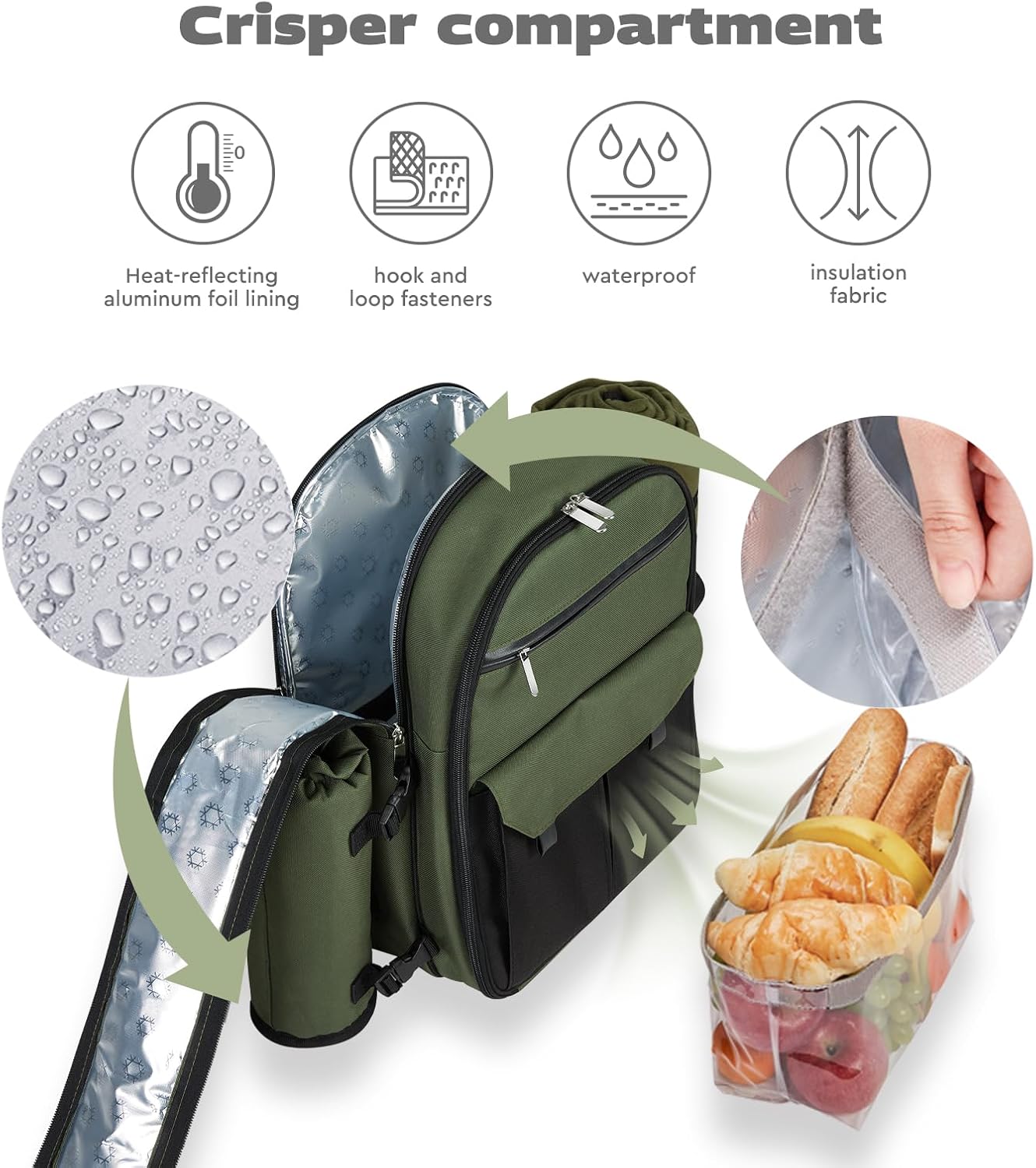 Couple Gifts 22L Picnic Basket Set, Grey Insulated Picnic Backpack for 2, Leak Proof Cooler Camping Gifts, Cool Bridal Shower Gifts Anniversary Engagement Wedding Gifts for Couples, Mr and Mrs Gifts