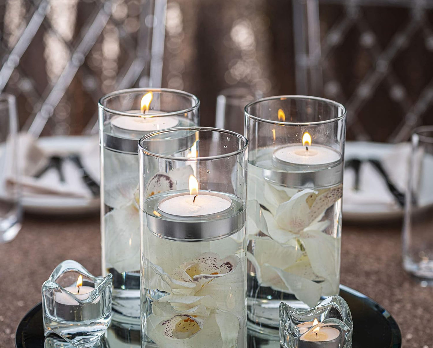 Premium Unscented Tea Lights - 100 Pack, 3.5 Hours Burn Time - Smokeless & Cotton Wick for Weddings, Parties, Home Décor