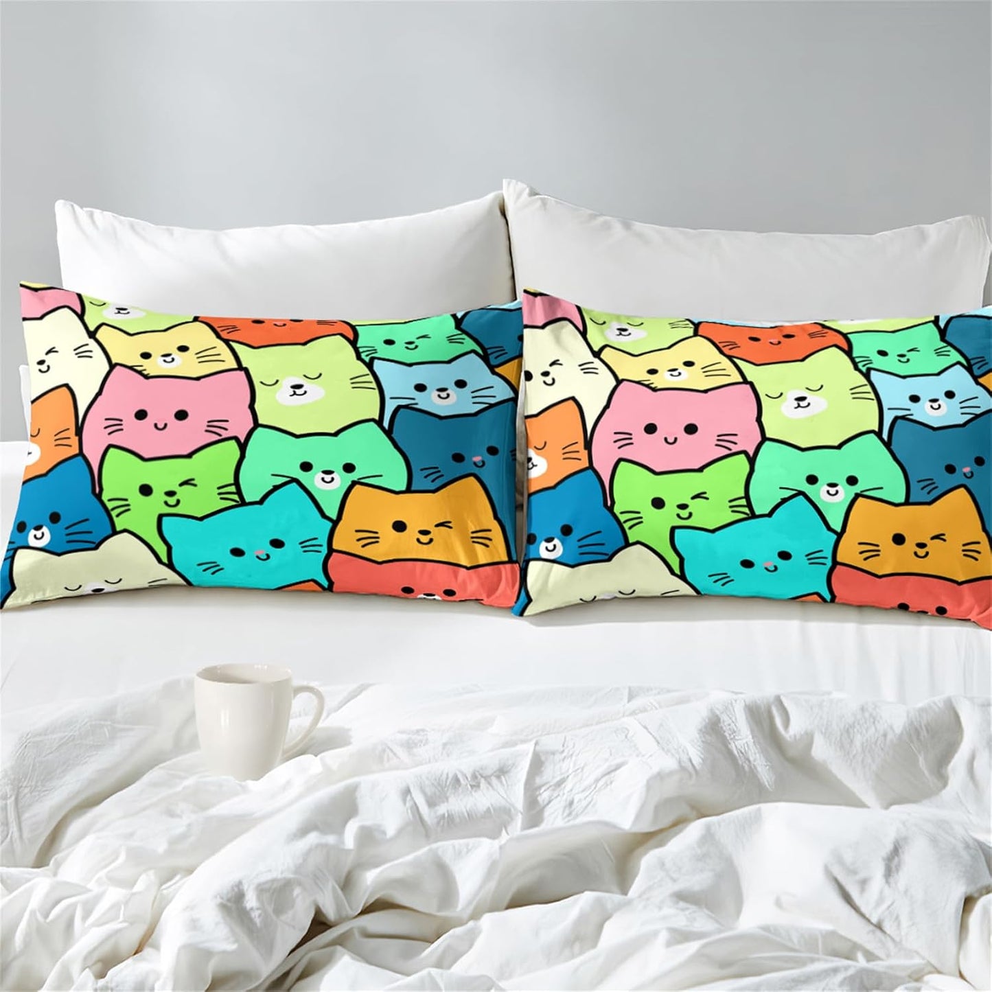 Cute Cartoon Dinosaur Bedding Set, Ultra Soft Full Size Comforter Set for Boys, Lovely Dinosaur Printed Comforter for Kids Teens, Dark Blue Microfiber Quilt for All Season 3Pcs with Pillowcases