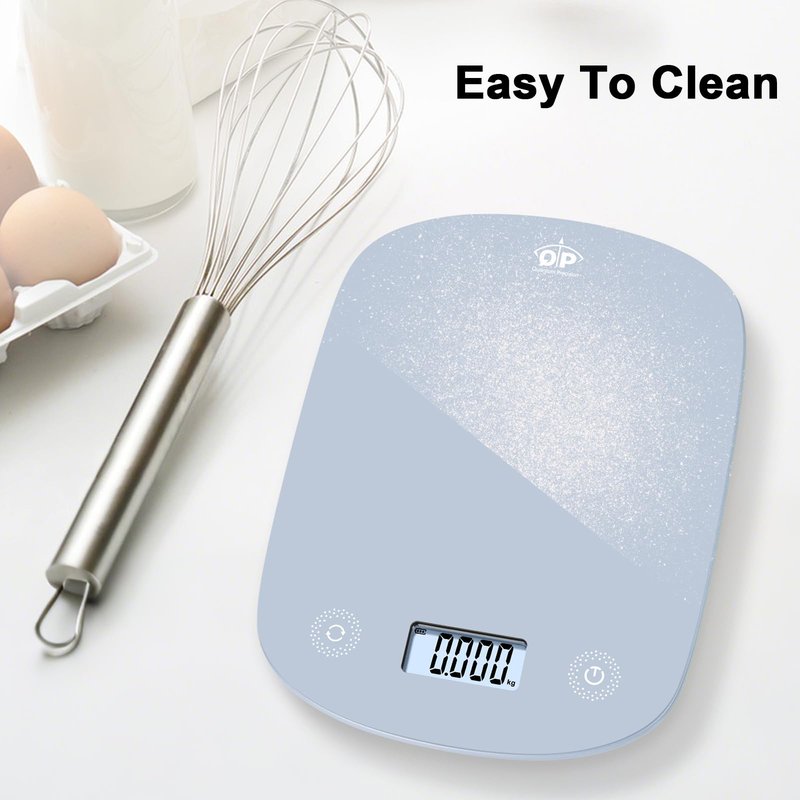QP Digital Food Scale, 11lb Digital Kitchen Scale, 1g High Accuracy Meat Scale, 6 Units, Cooking Scale with Hook, Ultra Slim Kitchen Weight Scale, Touch Control, Tare Function, Auto Off, LCD Display