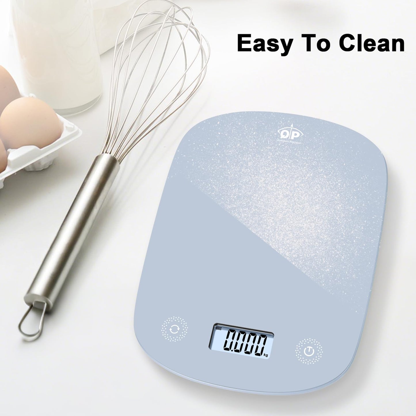 QP Digital Food Scale, 11lb Digital Kitchen Scale, 1g High Accuracy Meat Scale, 6 Units, Cooking Scale with Hook, Ultra Slim Kitchen Weight Scale, Touch Control, Tare Function, Auto Off, LCD Display