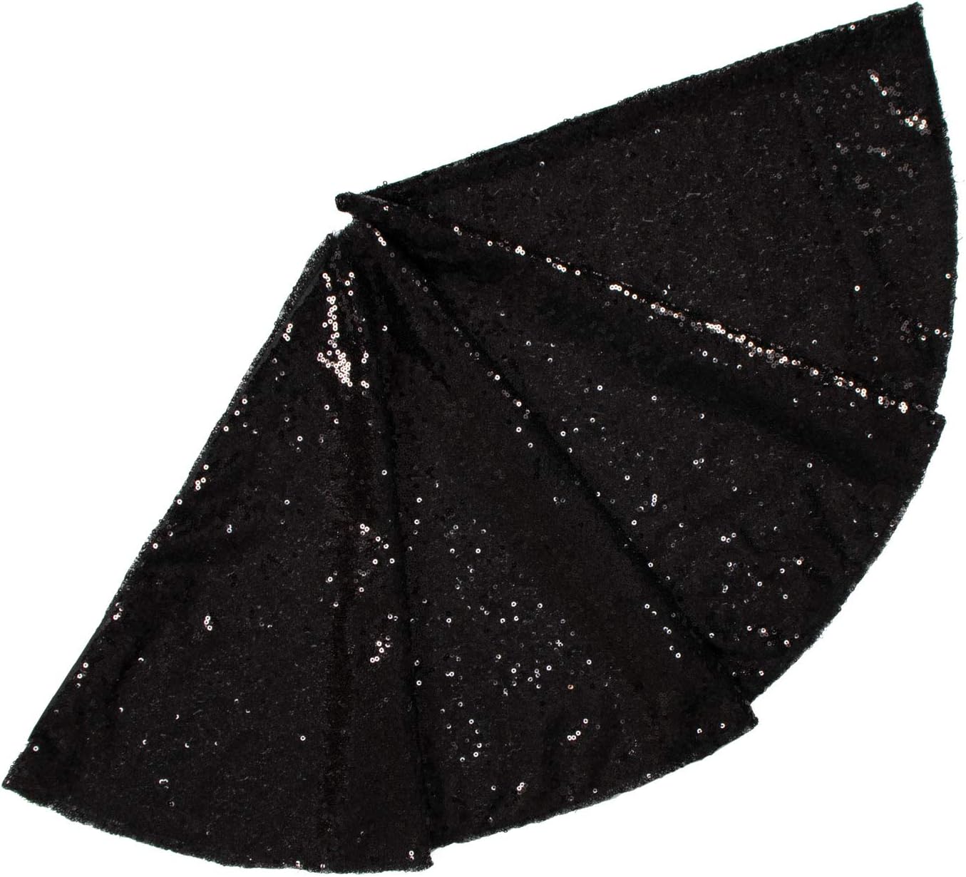48-Inch Silver Sequin Christmas Tree Skirt - Reusable Holiday Decor for Festive Parties