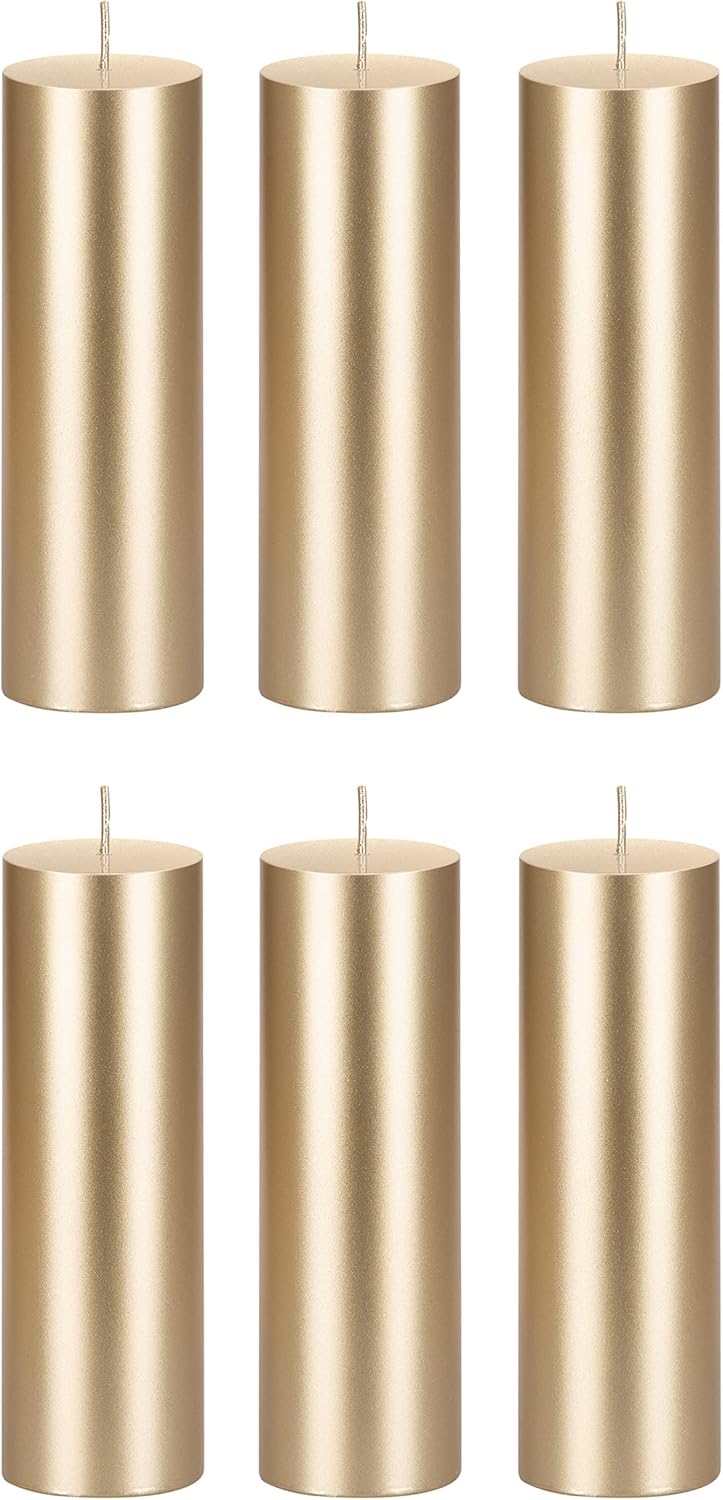 Unscented Black Pillar Candle - 2x6 Inch Hand Poured Premium Wax for Home Décor & Events