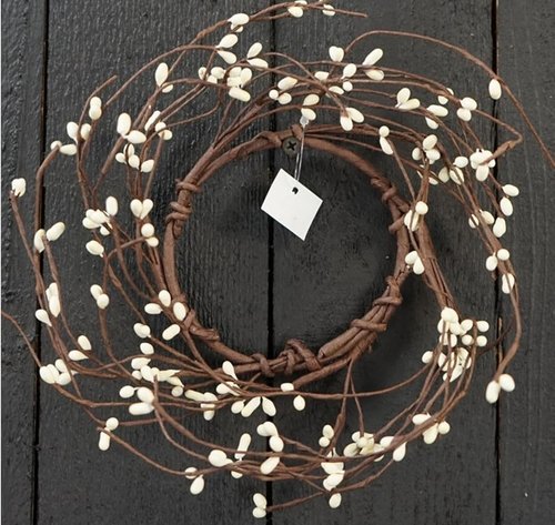 Ivory Pip Candle Ring - 6.5 Inch with 3.5 Inch Center | Cream Berry Spring Decor