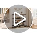 HOOBRO 29.5" Rustic Brown & Black 4-Tier Shoe Rack with Oxford Fabric Shelves & Top Panel