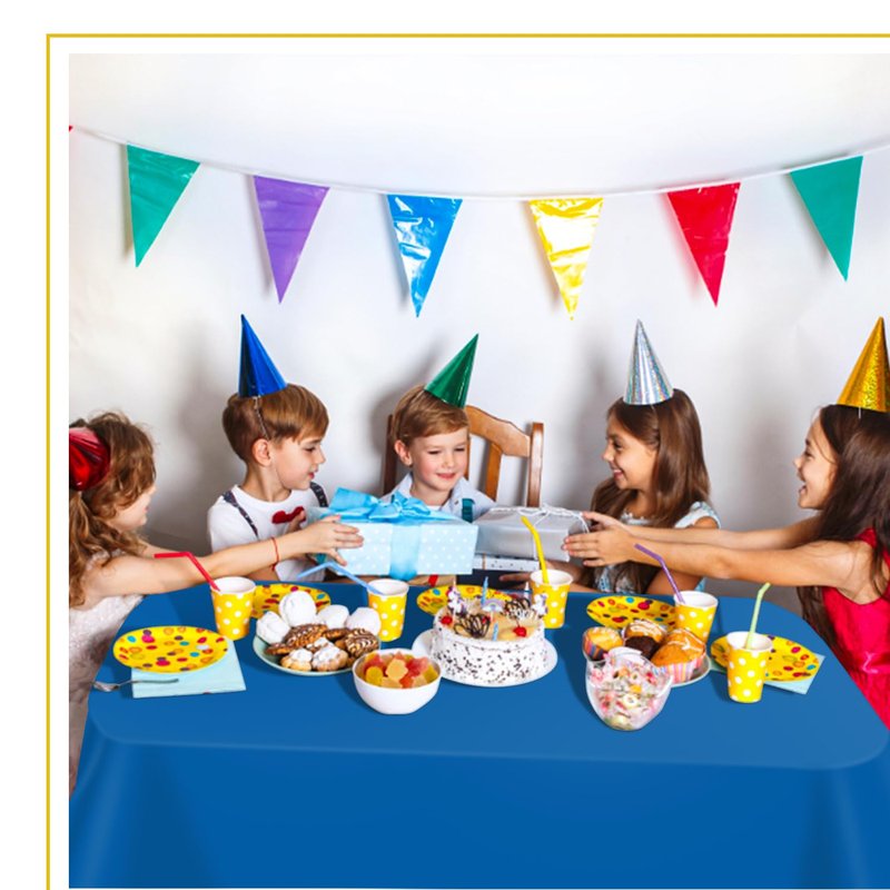 tujol Royal Blue 6 Pack Plastic Table Cloth 54" x 108", Disposable Tablecloths Rectangle Table Cover, Plastic Tablecloths for Parties