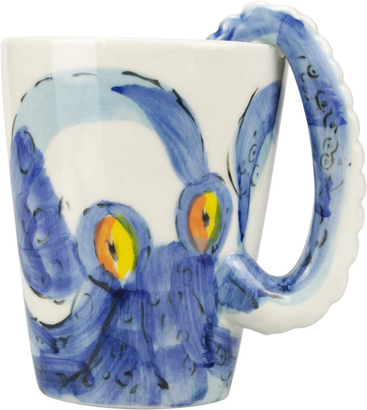 Ocean Style Octopus Ceramic Coffee Mug - Handmade Art Milk Cup for Unique Gifts
