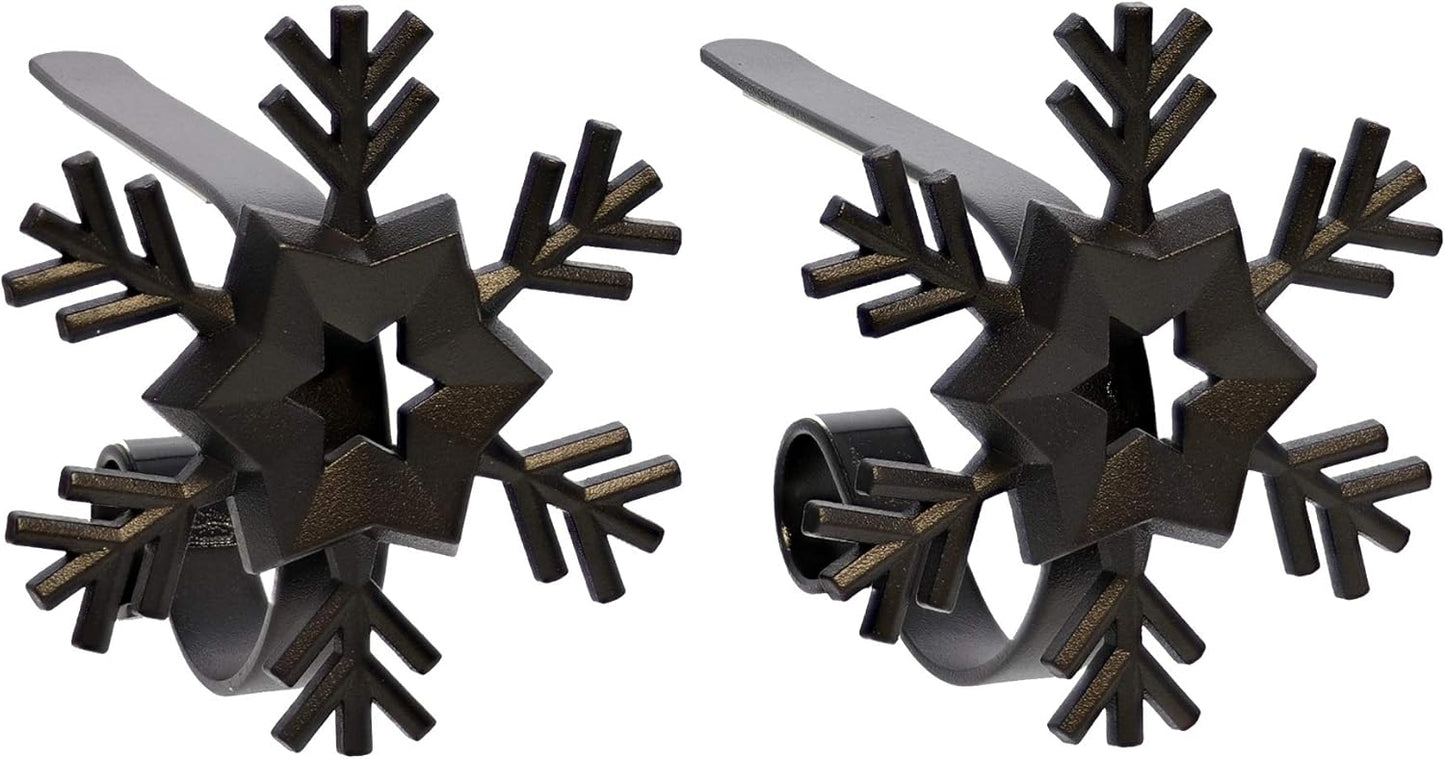 Gold MantleClip Stocking Holders Set - 4-Pack Removable ZINC Alloy Holiday Icons