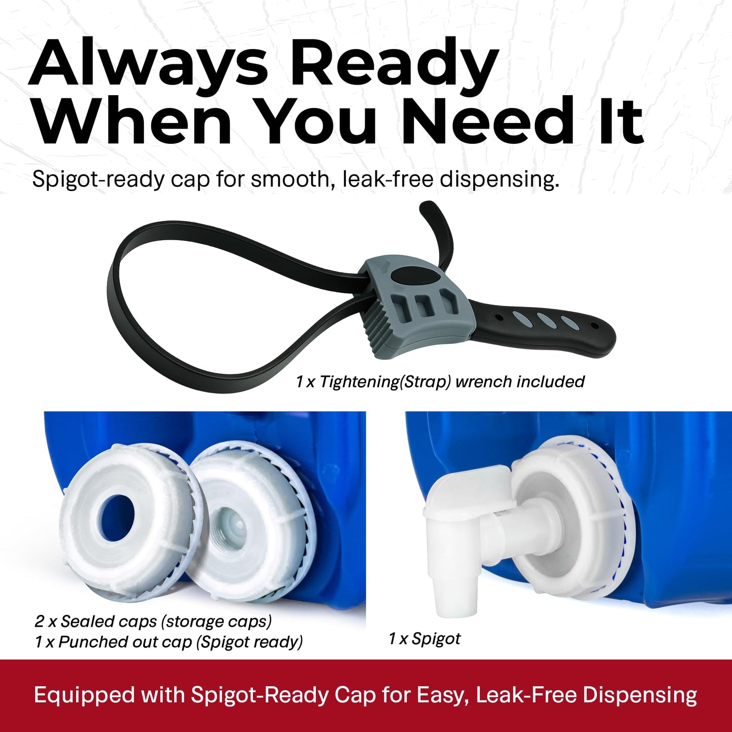 Legacy Food Storage Emergency Water Storage Containers, Long Term 5 Gallon Water Tank - 2 Stackable Food Grade Tanks Included, for Camping, Prepping, Survival - 10 Gallon Total Capacity
