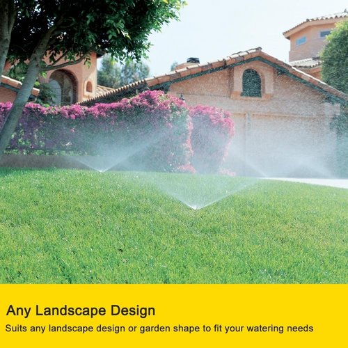 FANHAO 2-Pack Metal Lawn Sprinkler - Automatic 360° Irrigation System for Large Yard Coverage