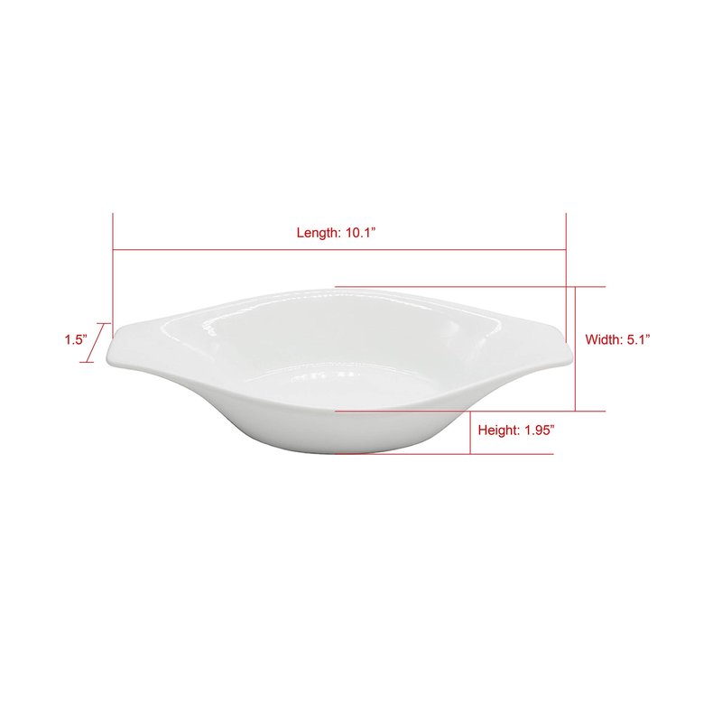 Chefcaptain Set Of 6 Porcelain Oval Casserole Dishes For Oven, 16 Oz Au Gratin Baking Dishes With Handles, Lead & Cadmium Free, Microwave Dishwasher Safe