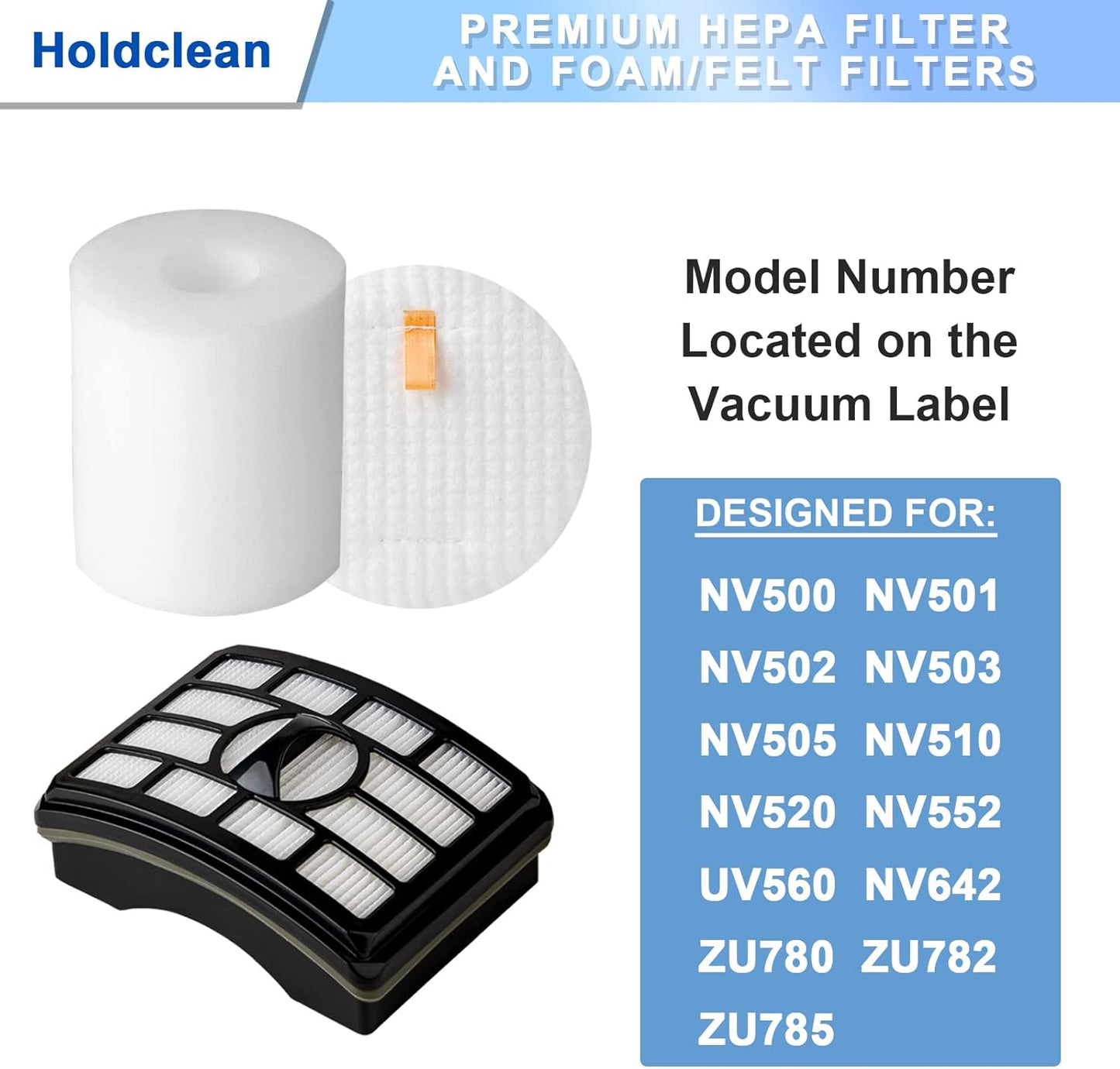 Shark NV500 Vacuum Filter Replacement - 2 HEPA & 4 Foam Filters for Rotator Pro Lift-Away NV501-NV520