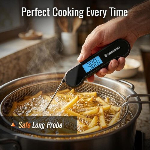 Instant Read Meat Thermometer - Skiennix Digital Cooking Thermometer with ±0.5℉ Precision | Black