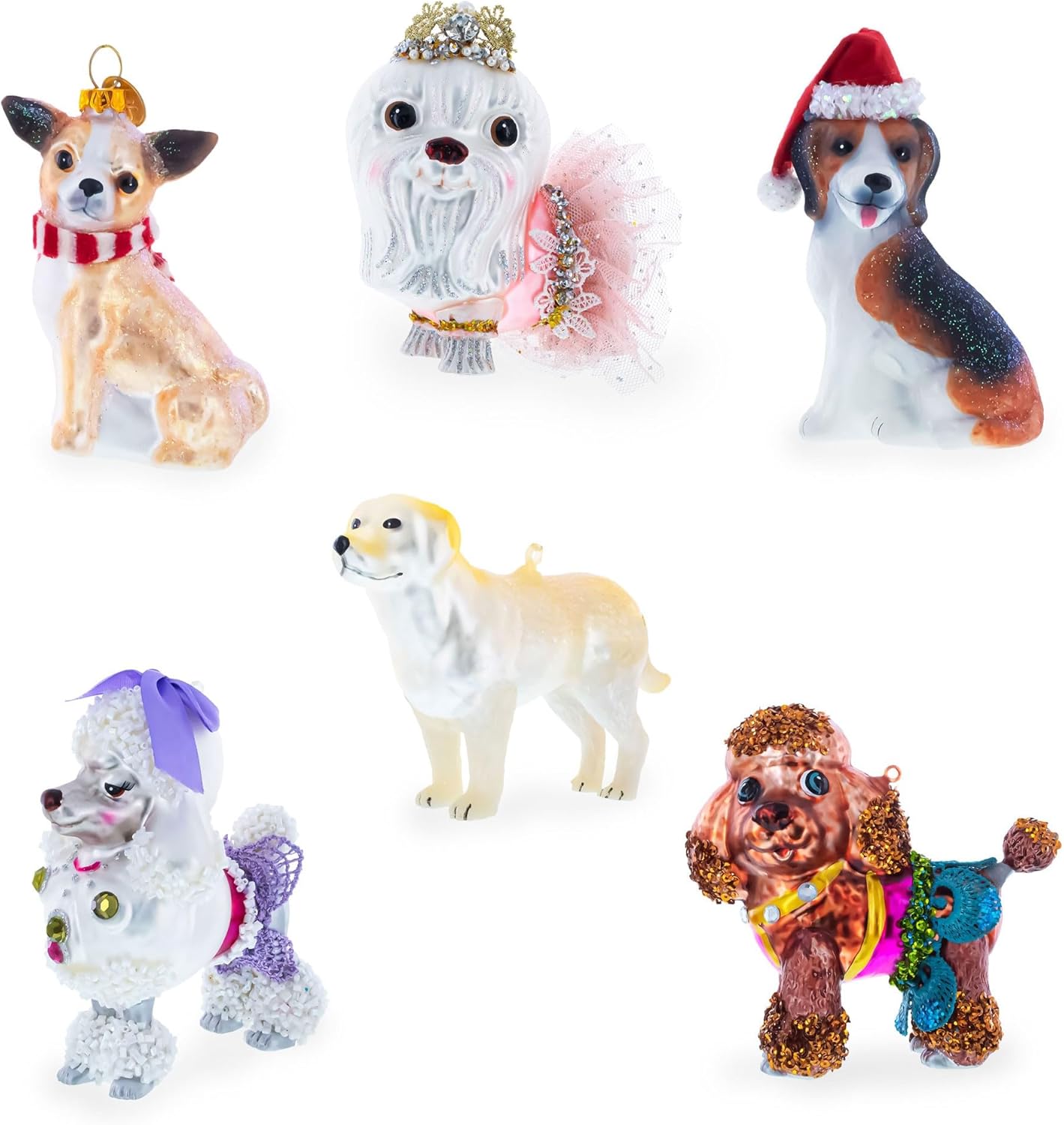 Christmas Ornament - Puppy in Stocking Glass Decoration for Holiday Cheer