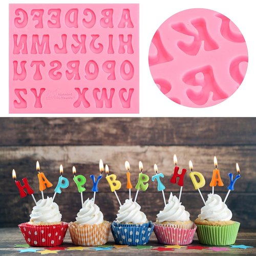 5 Pieces Small Letters Molds and Numbers Silicone Molds,0-9 Numbers, Uppercase and Lowercase Alphabet Baking Molds for Candy, Chocolate Covered Strawberries, Cake Decoration