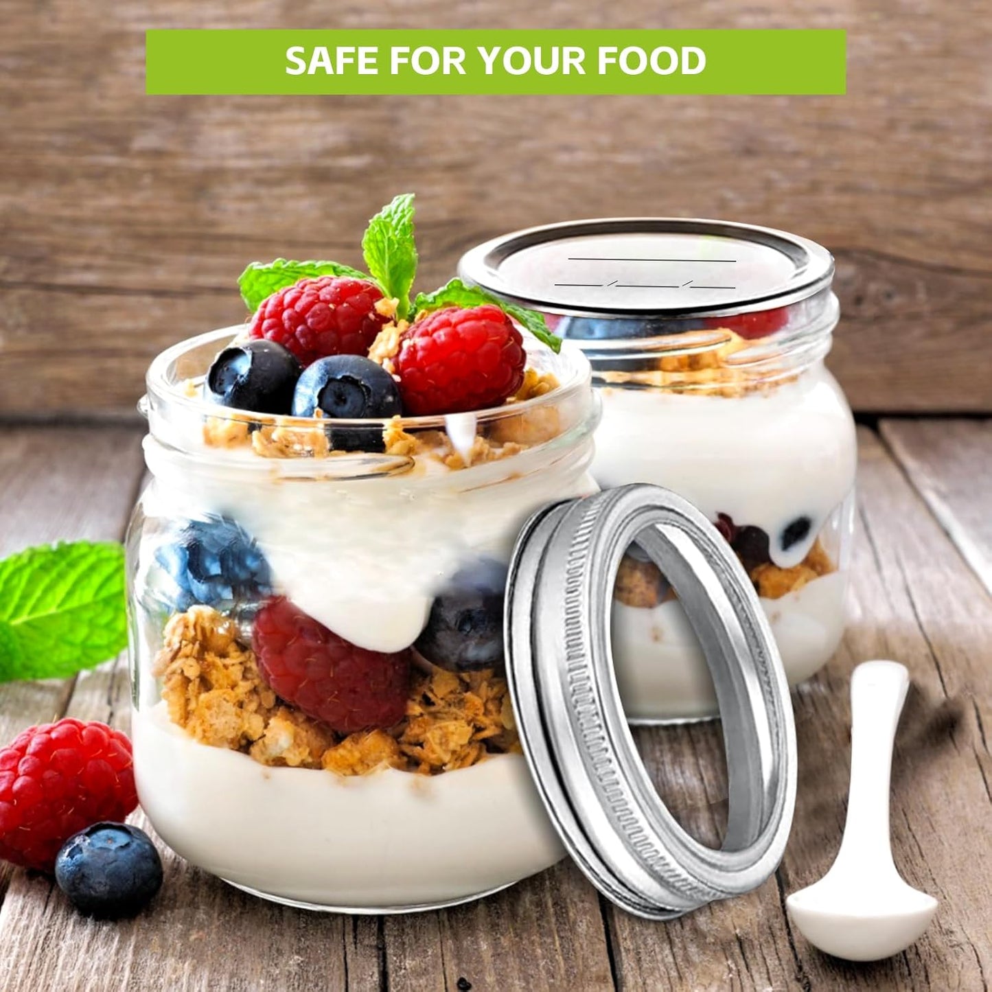 LOVE MOMENT Canning Lids & Rings - 48 Pcs Wide Mouth Mason Jar Lids & Bands | Leak-Proof, Food-Grade