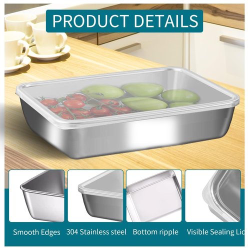 GIUOIDUO Stainless Steel Lunch Box 6-Pack,Stackable Snack Storage Boxes, Lid Food Container, Reusable Food Storage Container for Travel and Work, Dishwasher Safe, Freezer Safe