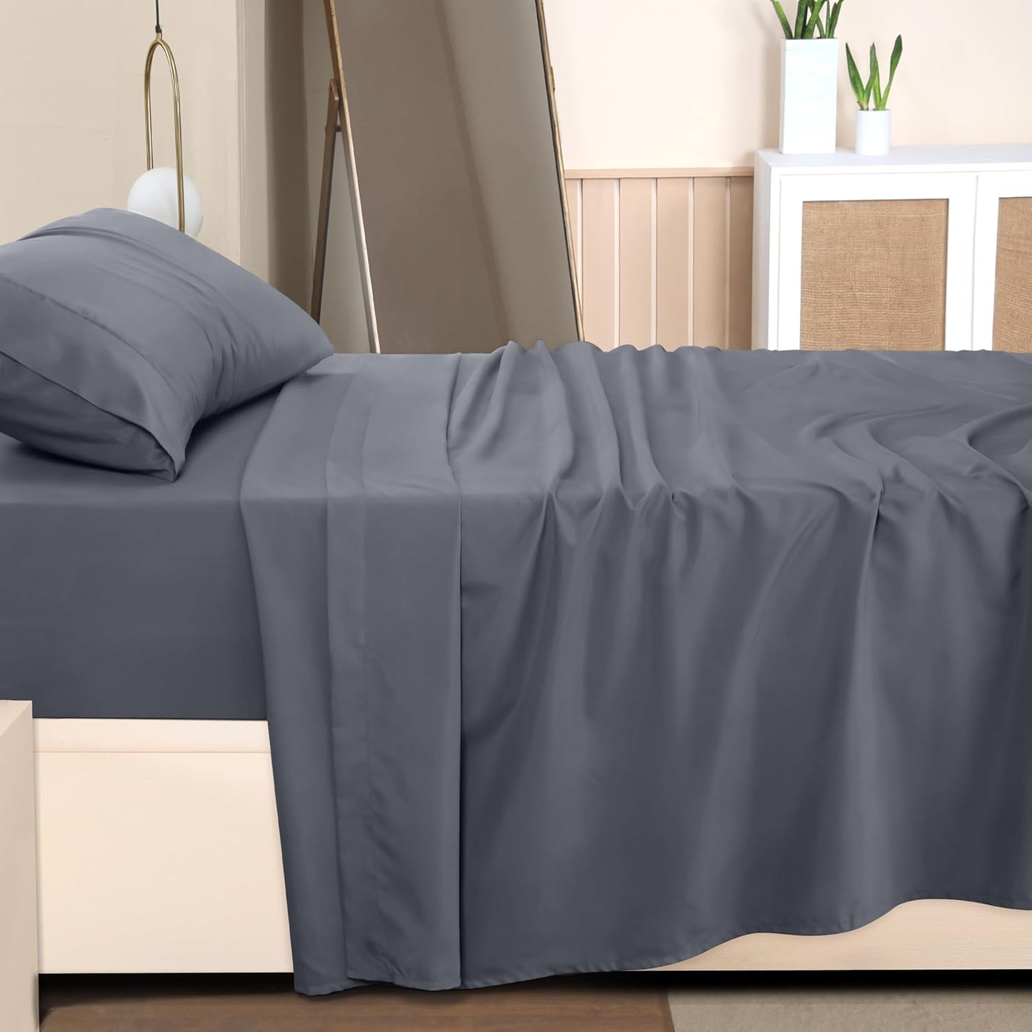 Utopia Bedding Twin Bed Sheets Set - Soft Brushed Microfiber | Fade & Shrinkage Resistant - Grey