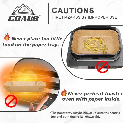 GOAUS Parchment Paper Liners - 150 Disposable Rectangle Accessories for Ninja Foodi XL Air Fryer