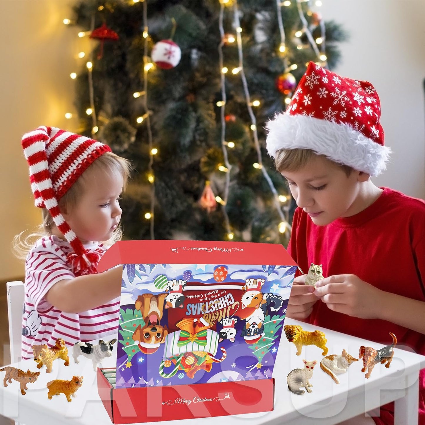 Skiennix Christmas Advent Calendar - 24 Animal Figurines for Kids & Adults | Holiday Countdown Decor