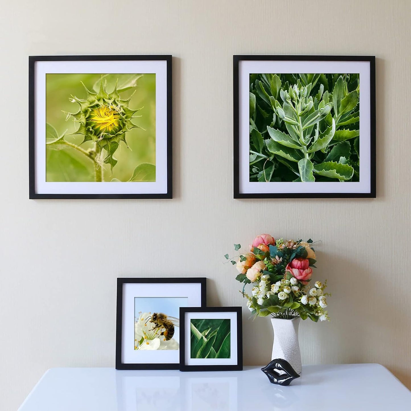 wyooxoo 20x20 Poster Frame Picture Frame Set of 3 Black Solid Wood with Plexiglass Gallery Wall Frame for Photos, Artworks, Posters,Puzzle