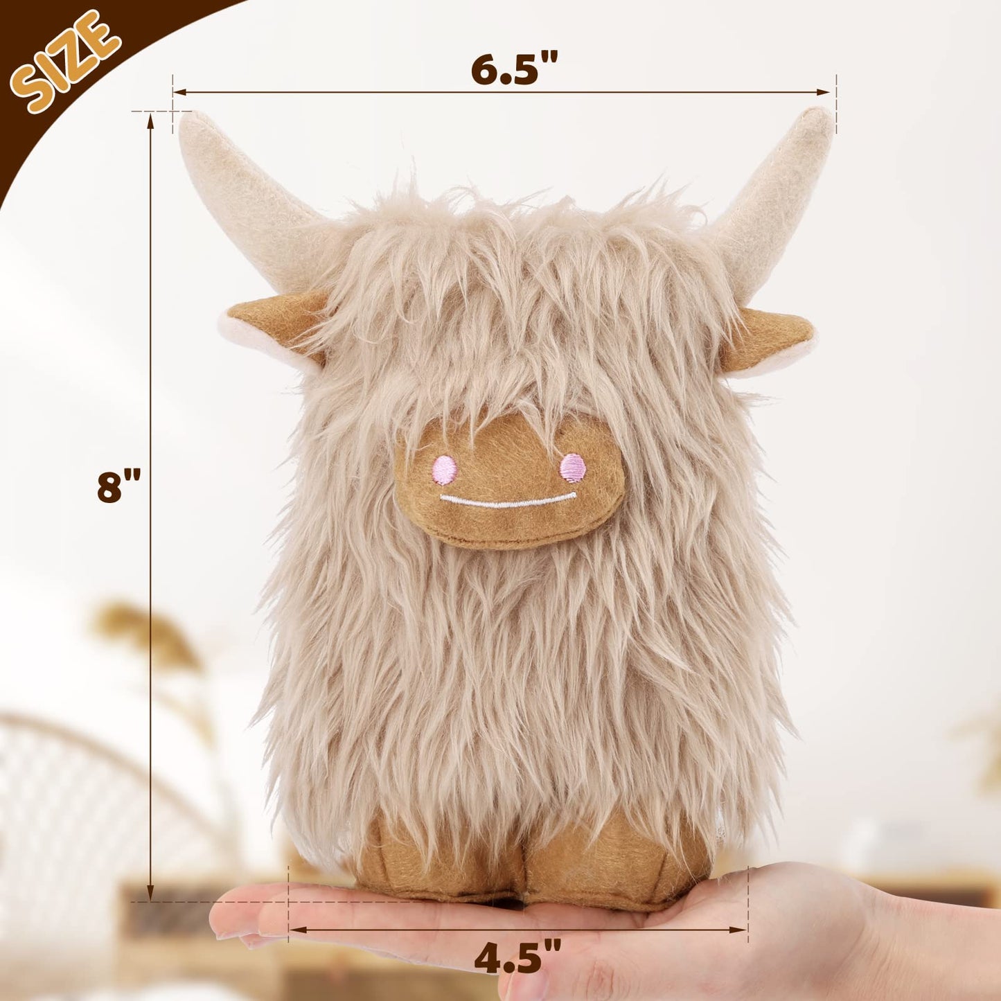 Upltowtme Highland Cow Gnomes Black Brown Cream Scottish Tomte Decor Farmhouse Nordic Dwarf Home Decoration Little Calf Gnomes Herd Collection Travel Gift for Her Set of 3