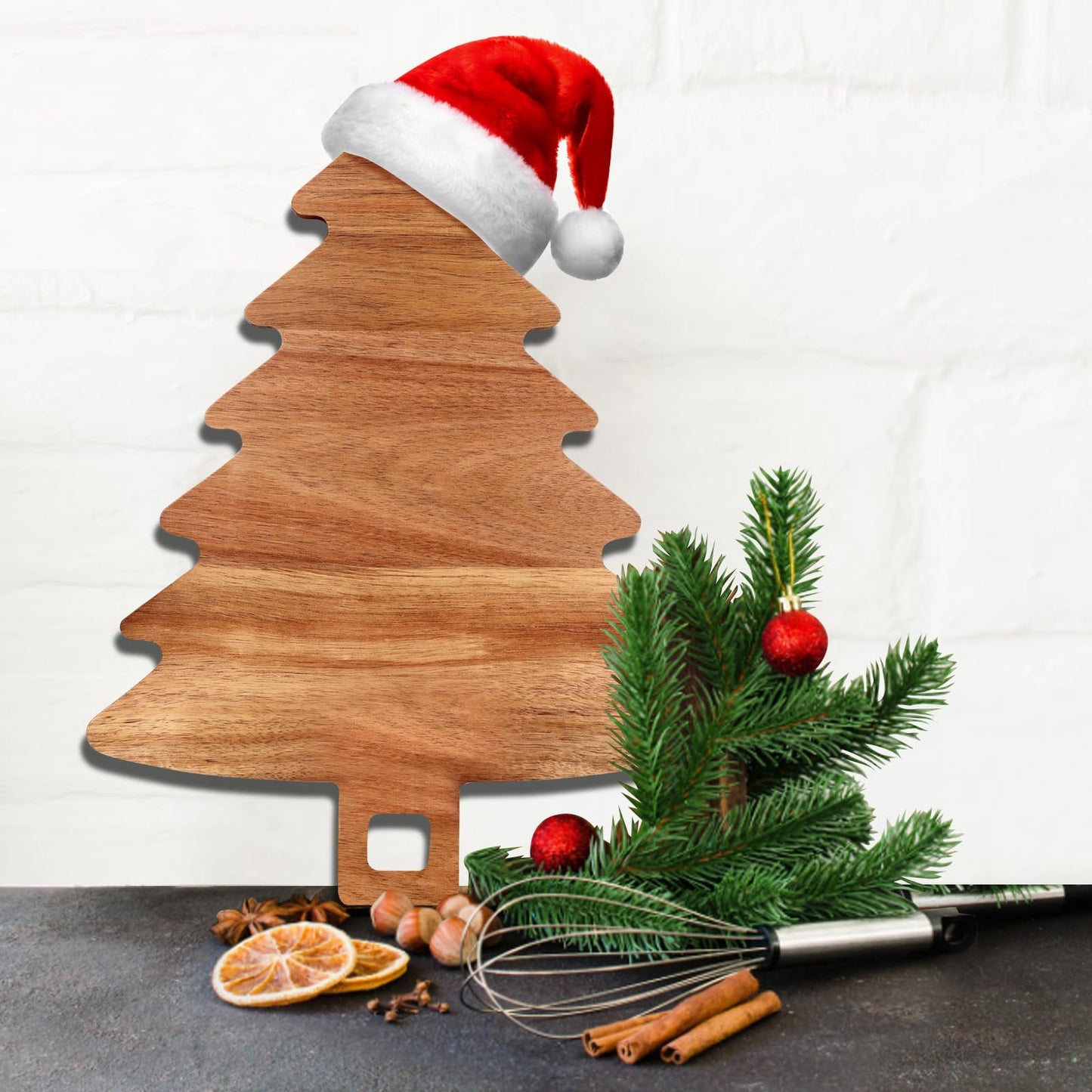 Unique Christmas Tree Charcuterie Boards Gifts Decor Acacia Wood Cutting Boards Christmas Tree Vegetable Platters Wooden Xmas Cheese Board Presents Festive Veggie Trays Xmas Fruit Appetizer Platter
