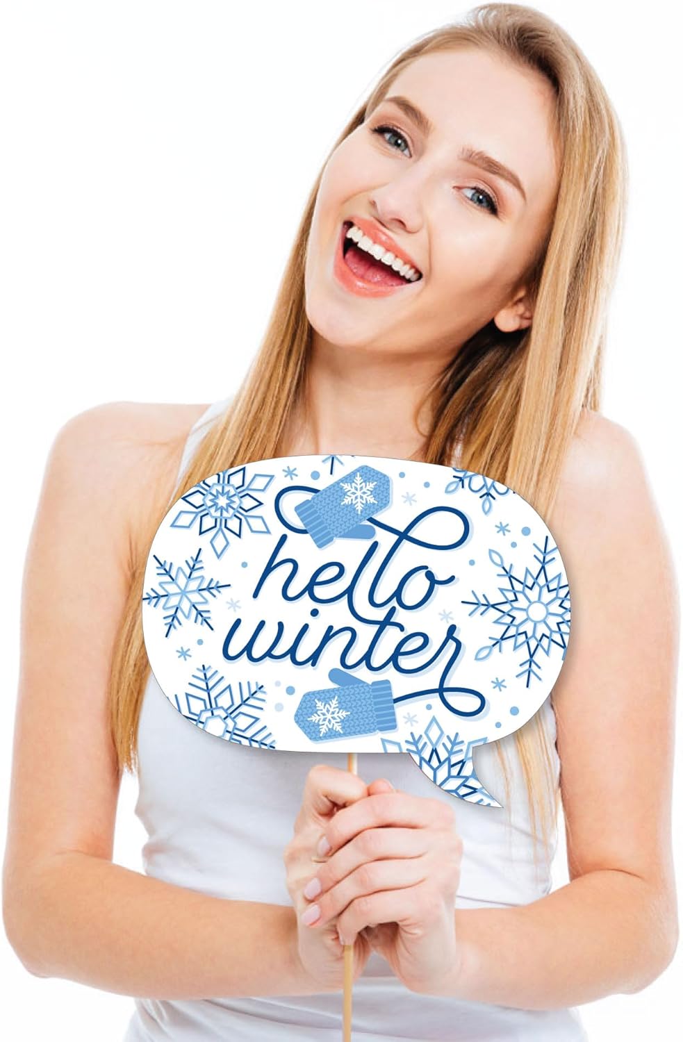 Winter Wonderland Photo Props Kit - 20 Snowflake Decorations for Holiday Parties & Weddings