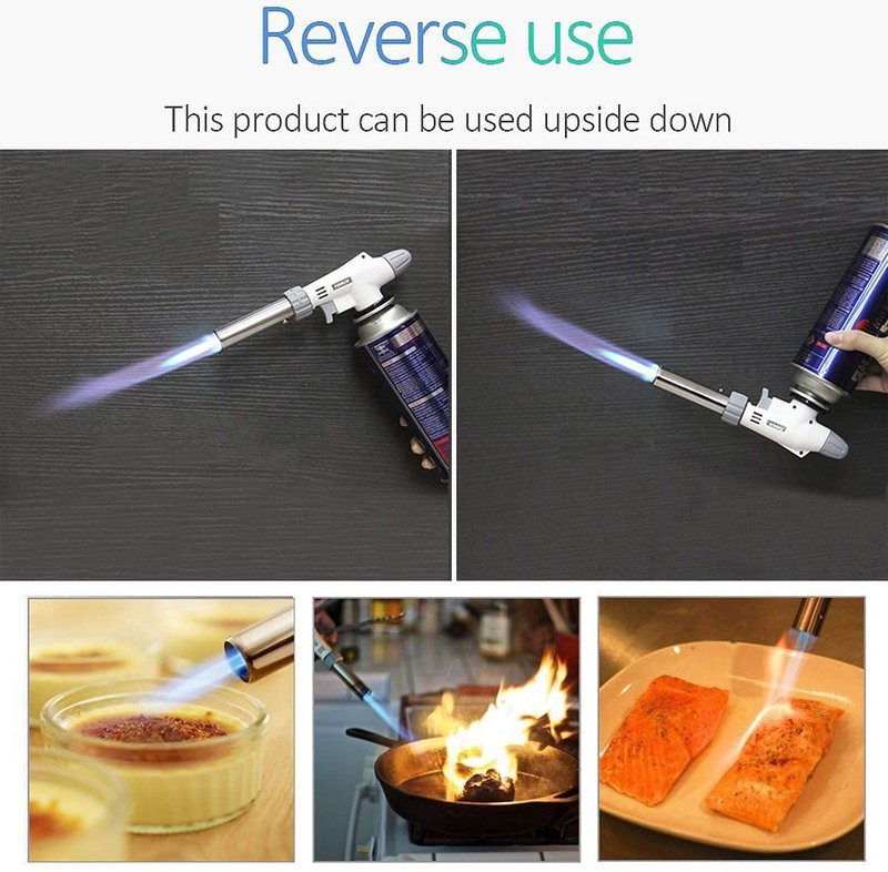 FunOwlet Butane Torch, Reverse Use Culinary Kitchen Blow Lighter with Adjustable Flame, Butane Fuel Not Included, Ideal for Chef Cooking, Creme, Brulee, BBQ, Baking, DIY Soldering