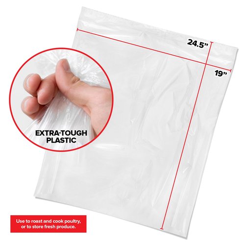 100 Pack Multipurpose Oven Bags – 19” x 24.5” Heavy-Duty Roasting Bags for Turkey, Heat-Resistant for High-Temperature Cooking