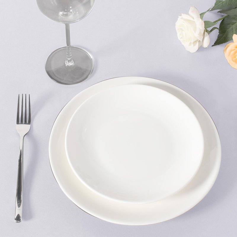 sancua White Round Tablecloth 108 Inch Diameter, 6 Pack - Circle Polyester Fabric Table Cloth for Wedding Party Reception Banquet Birthday, Washable Formal Table Cover (Fit 42-96 Inch Tables)
