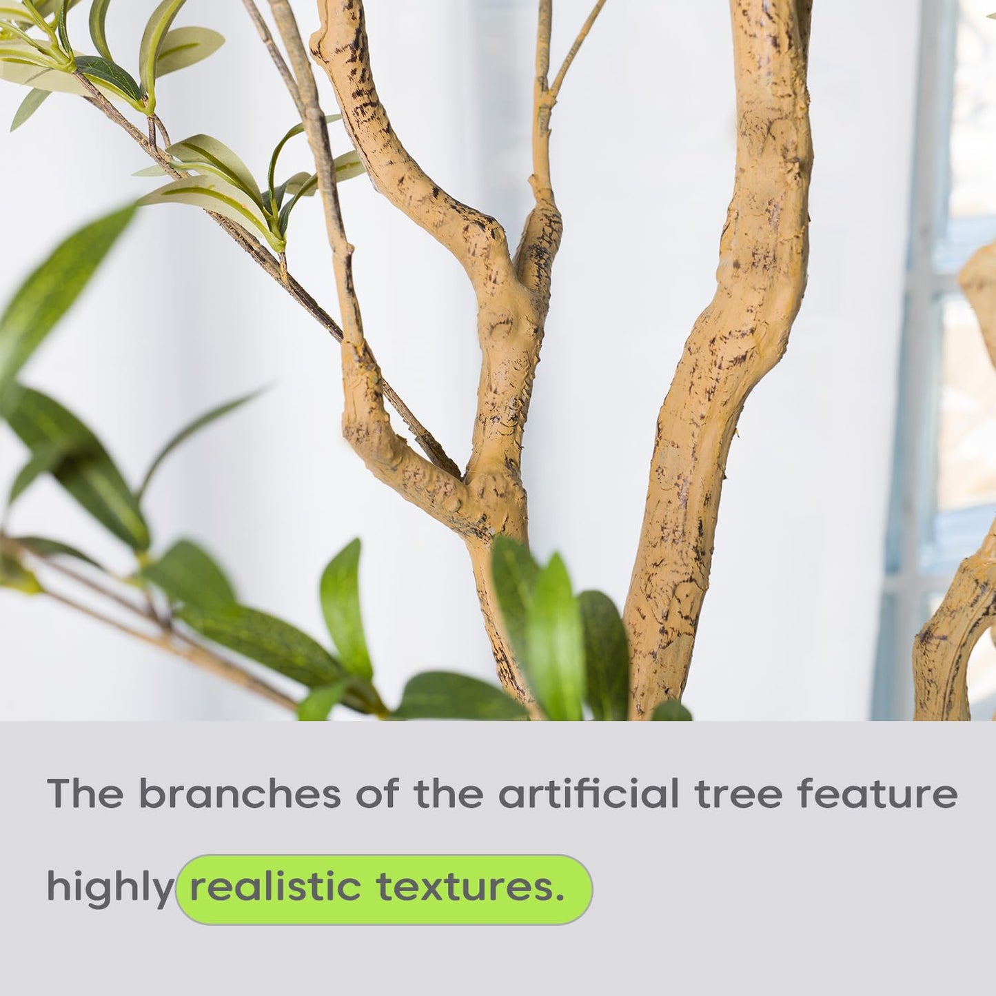 Artizone Artificial Olive Tree with White Pot - Faux Olive Tree for Home Decor, Tall Artificial Plants Indoor, Realistic Trunks Foliage Fruit, Office Decor (5FT)