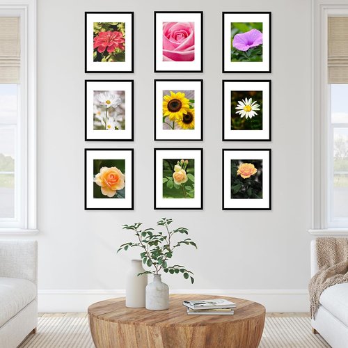 JCJMY 11x14 Picture Frames Set - 10 Pack Black Gallery Wall Frames for 8x10 Photos with Mat