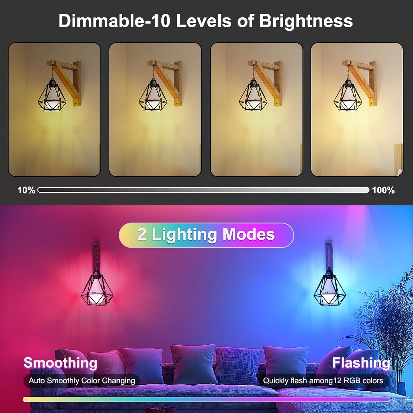 Frideko Wood Wall Sconces Set of Two Plug in, Rustic Wall Lamp with Plug in Cord, Farmhouse Wall Light Fixtures with 8.21FT On/Off Switch Cord, Indoor Sconces Wall Lighting for Bedroom Living Room