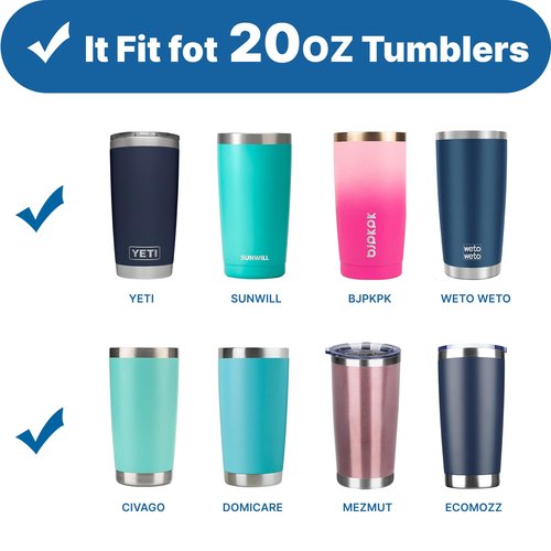 Bluwing 20 oz Tumbler Lids for Yeti, SUNWILL, WETOWETO Tumbler and More, 2 Pack Spill Proof Covers for 20oz Tumblers, BPA-free
