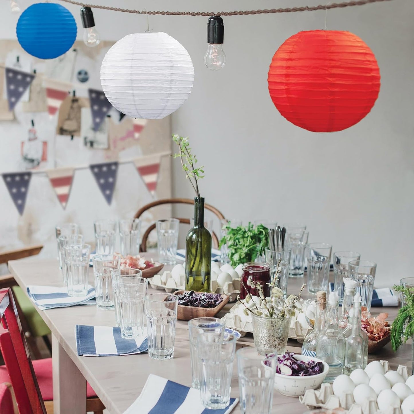 Lavender Paper Lanterns - 3 Pack Decorative Hanging Ceiling Decor for Birthdays, Showers & Events