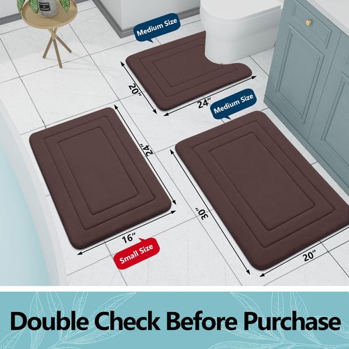 Arotive Memory Foam Bathroom Rug Mat 70x24, Ultra Soft and Absorbent Bath Mat, Machine Wash Dry, Comfortable Bath Rug Carpet for Bathroom Floor, Tub and Shower, Brown