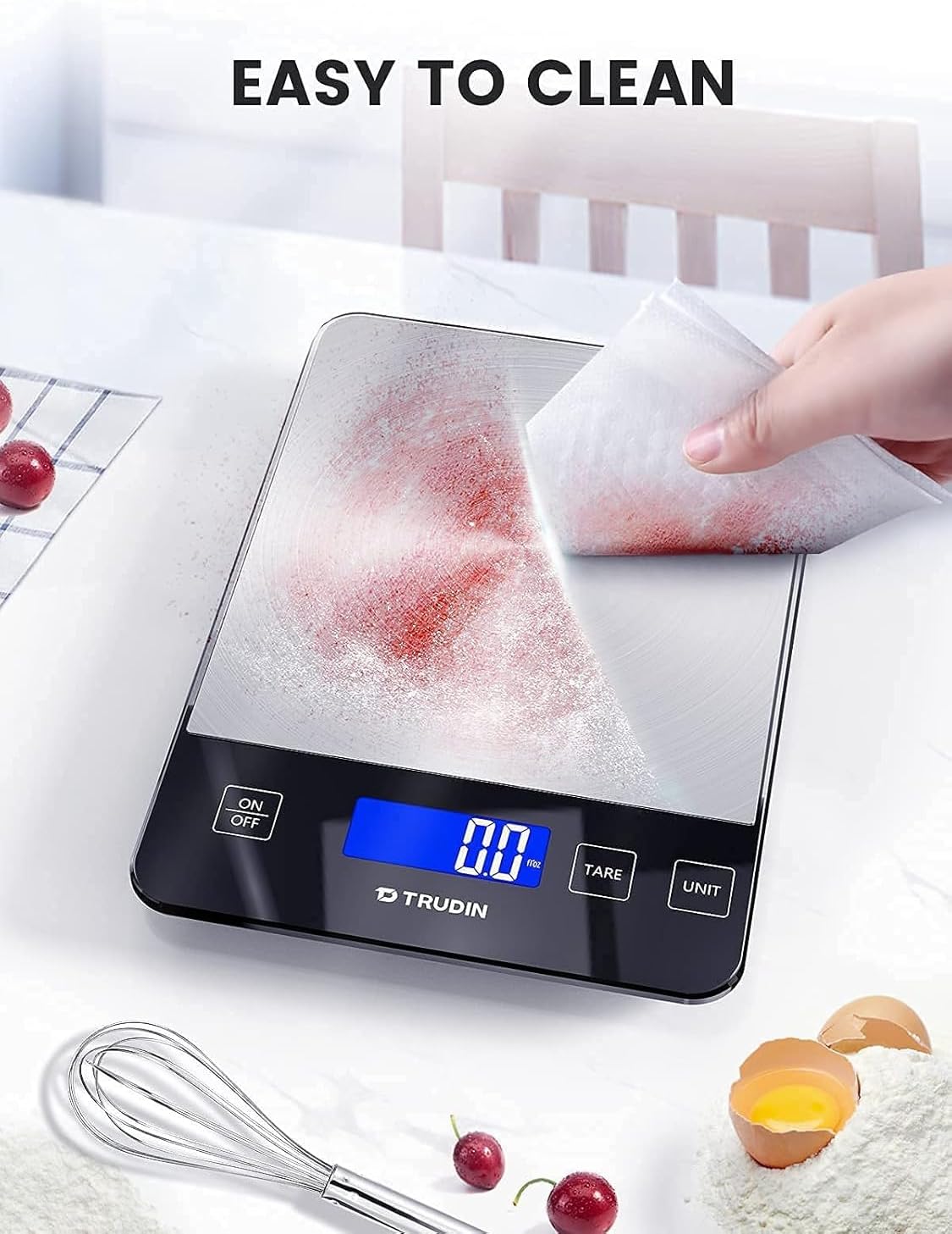 NASA-Grade 33lb Digital Food Scale - Precise Measurement in Grams & Ounces | Waterproof Glass & Steel Platform