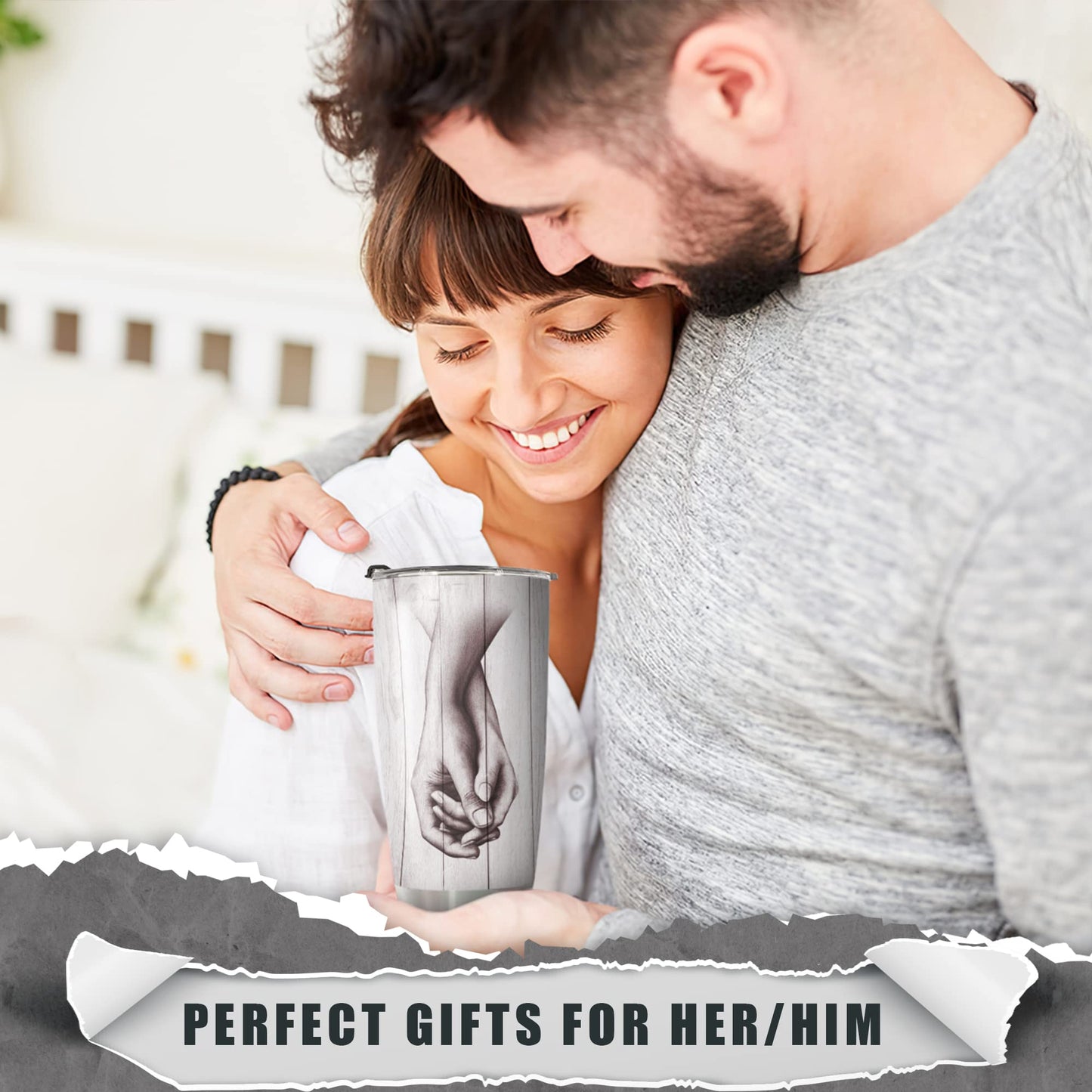 Gifts for Her, Him, Boyfriend, Girlfriend, Wife, Husband - Romantic I Love You Gifts Her, Him - Gifts for Birthday, Christmas, Wedding, Valentine's Day - We're A Team, 20Oz Tumbler