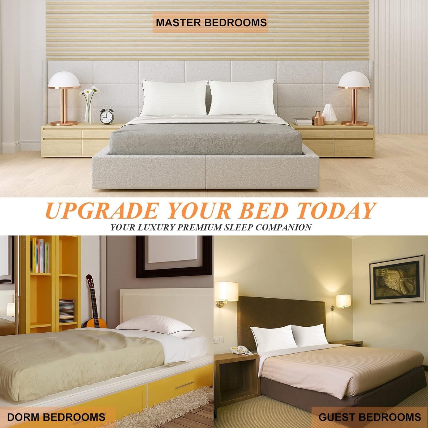 SEMZSOM King Size Bed Pillows - Set of 4 Luxury Soft Fluffy Down Alternative for All Sleepers
