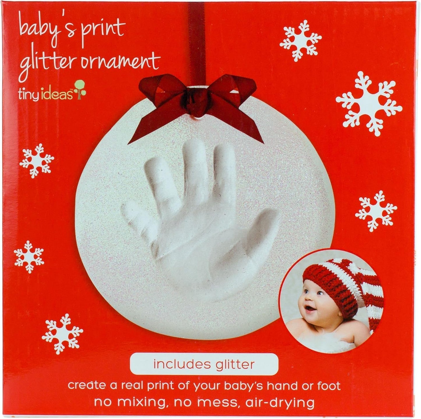 Christmas Baby Handprint Ornament Kit - DIY Keepsake Bauble with Paint for Newborns