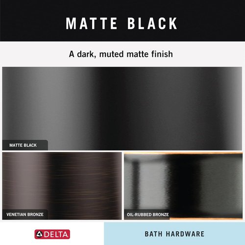 Delta Toilet Paper Holder - Spring Loaded Design | Matte Black | Wall Mount Bathroom Accessory