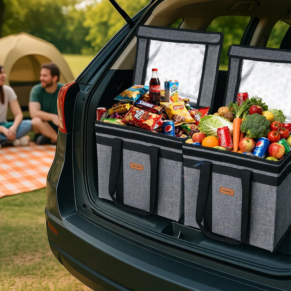 Musbus Insulated Grocery Tote Bag - Reusable, Foldable Cooler with Lid, 30L Capacity, Water-Resistant